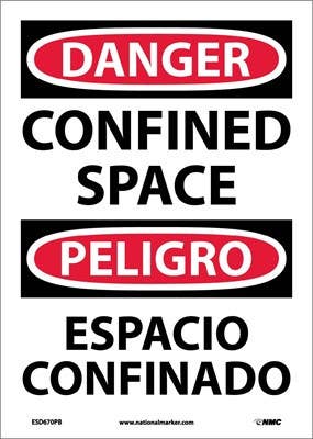 AccuformNMC SBMCSP Bilingual OSHA Danger Safety Sign, Confined Space