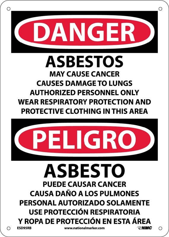 AccuformNMC ESD95 Danger, Hazardous Chemicals Sign - Bilingual