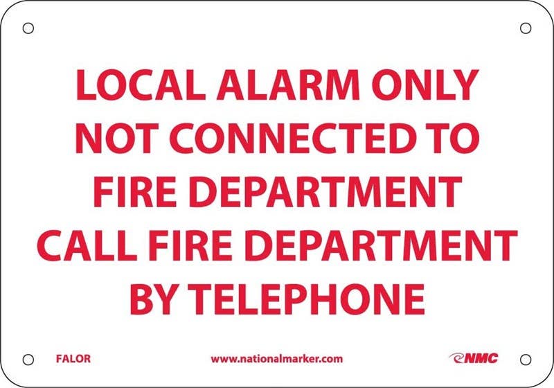 AccuformNMC FALO Fire Alarm Safety Sign, 7"  x 10"