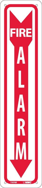 AccuformNMC MFXG Safety Sign, Fire Alarm (Down Arrow)