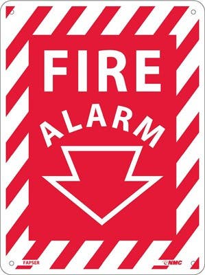 AccuformNMC FAPSE Fire Alarm Sign, 12" x 9"