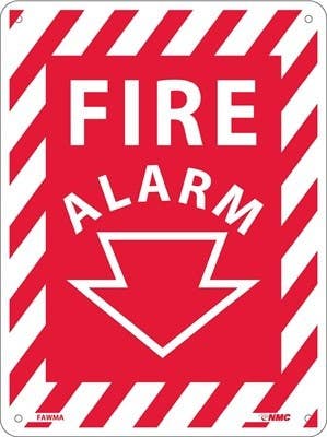 AccuformNMC FAWMA Fire Alarm Sign, 12" x 9", .040 Alum