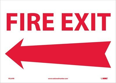 AccuformNMC MEXT Safety Sign, Fire Exit (Left Arrow)