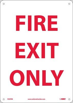 AccuformNMC MEXT930 Safety Sign, Fire Exit Only, 10" x 14"