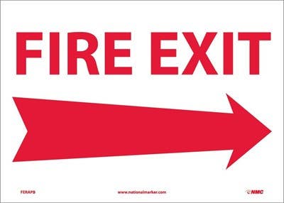 AccuformNMC MEXT Safety Sign, Fire Exit (Right Arrow)