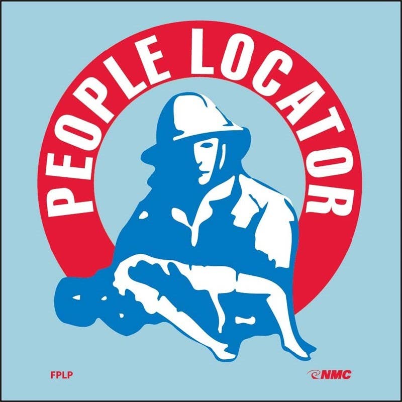 AccuformNMC FPLP People Locator Sign, 4" x 4", Adhesive Backed Vinyl
