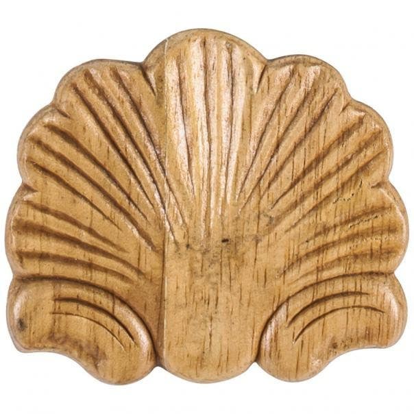 Hardware Resources PAPL-07RW Pressed Shell Applique, Wood Species-Rubberwood