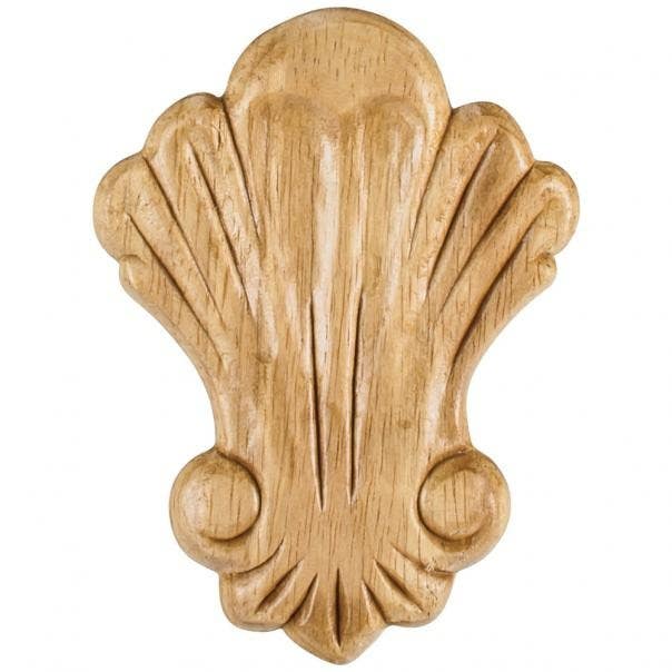 Hardware Resources PAPL-08RW Pressed Shell Applique, Wood Species-Rubberwood