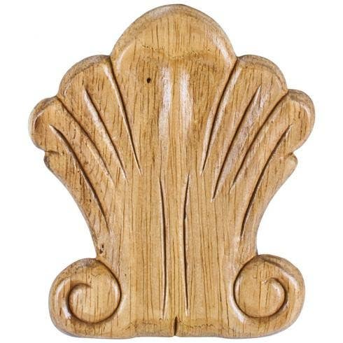 Hardware Resources PAPL-09RW Pressed Shell Applique, Wood Species-Rubberwood