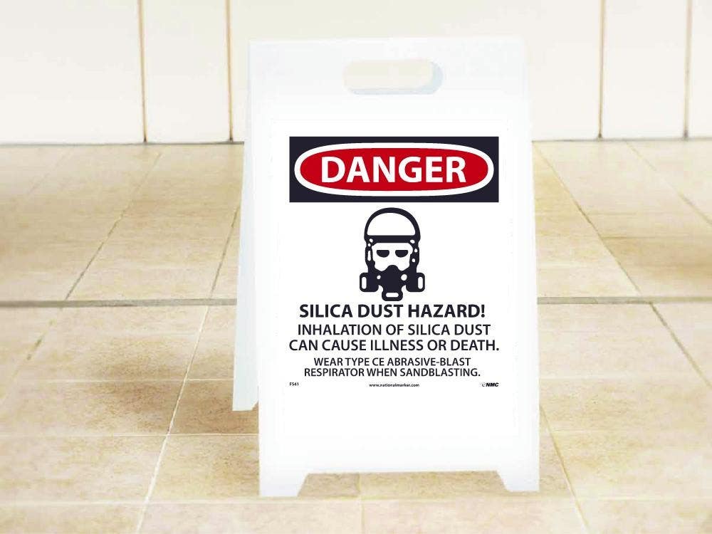 AccuformNMC FS41 Danger, Silica Dust Floor Sign, 19" x 12"