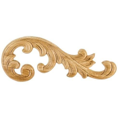 Hardware Resources PAPL-11 Pressed Acanthus Applique, Wood Species-Rubberwood