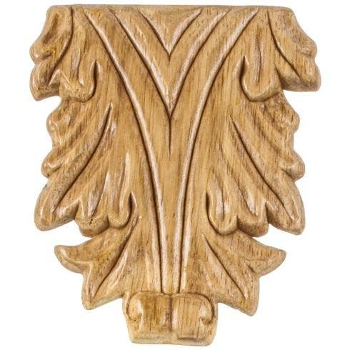 Hardware Resources PAPL-13RW Pressed Acanthus Applique, Wood Species-Rubberwood