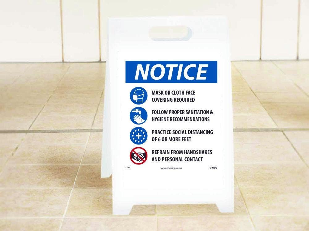 AccuformNMC FS49 Feeling Sick Do Not Enter, Dbl-Sided Floor Sign, 19" x 12"