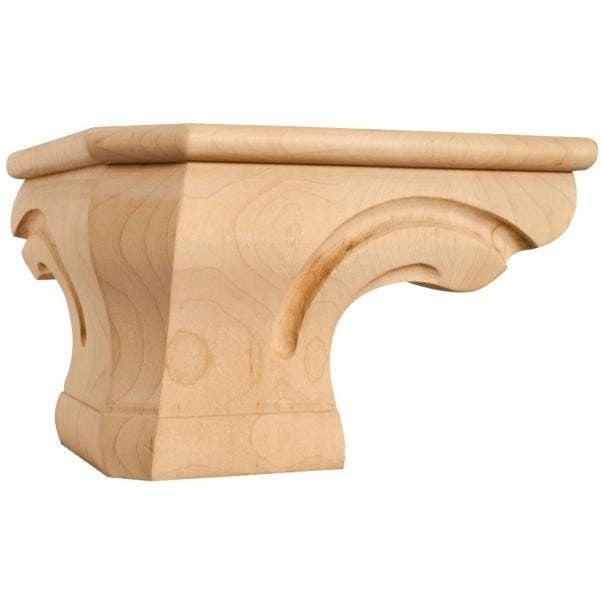 Hardware Resources PFC-B Beaded Rounded Corner Pedestal Foot, 6 3/4" W x 6 3/4" D x 4 1/2" H