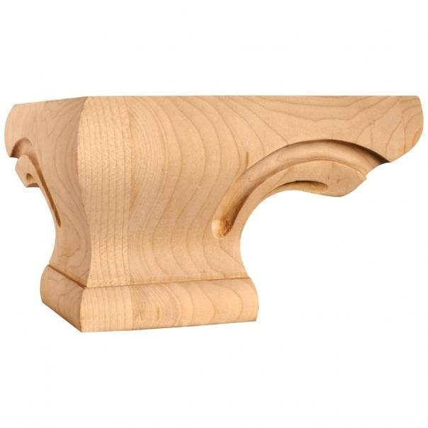 Hardware Resources PFCS Corner Pedestal Foot, 6 3/4" W x 6 3/4" D x 4" H