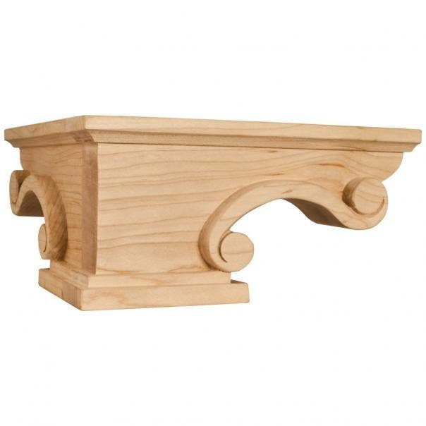 Hardware Resources PFCS2 Scrolled Corner Foot, 8 1/4" W x 8 1/4" D x 4 1/2" H