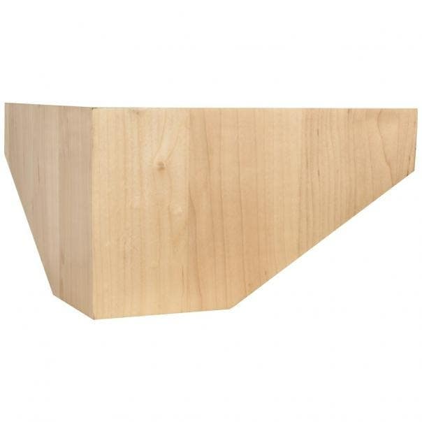 Hardware Resources PFCSHA Shaker Pedestal Corner Foot, 8" W x 8" D x 4 1/2" H