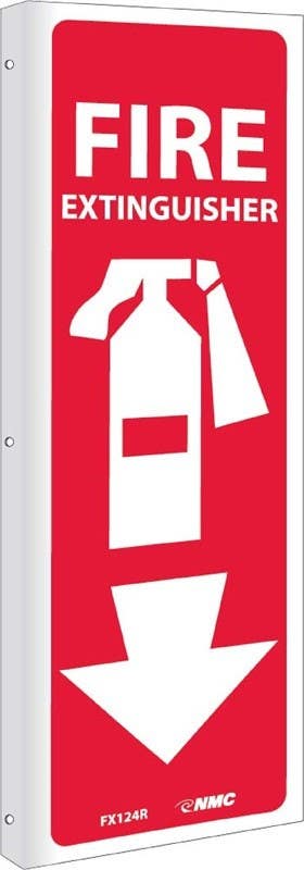 AccuformNMC PSP Projection Sign, Fire Extinguisher (White/Red)
