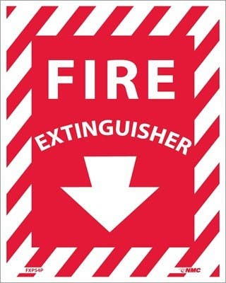 AccuformNMC FXPS4P Fire Extinguisher Sign, 5" x 4", Adhesive Backed Vinyl