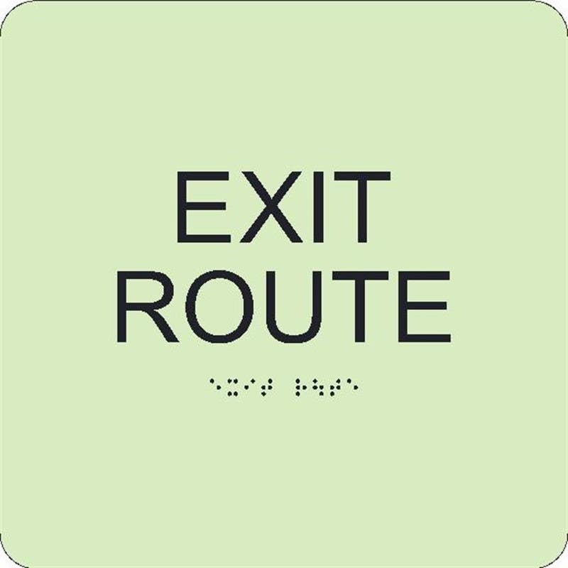 AccuformNMC PAD902 ADA Braille Tactile Sign, Exit Route, 8" x 8"