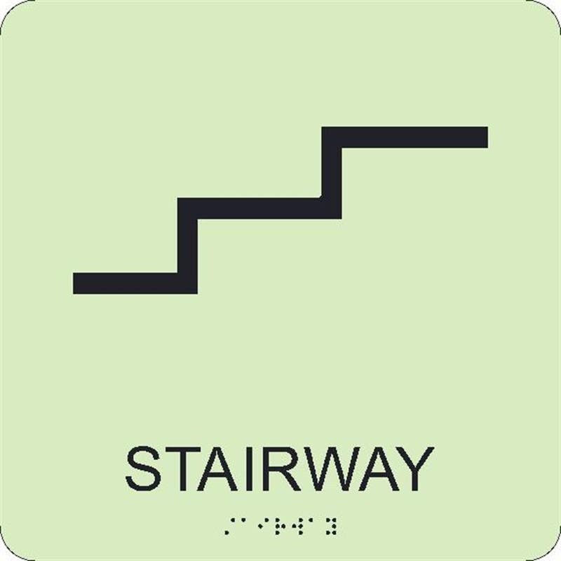 AccuformNMC GADA113BK Glow, Stairway Braille Sign, 8" x 8"
