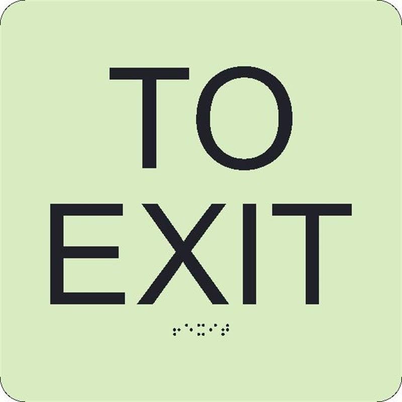 AccuformNMC GADA114BK Glow To Exit Braille Sign, 8" x 8"
