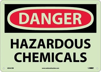 AccuformNMC MLCH109 OSHA Danger Safety Signs, Hazardous Chemicals, 10" x 14"
