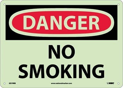 AccuformNMC MLSM OSHA Danger Safety Sign, No Smoking