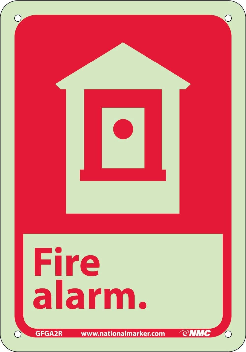 AccuformNMC GFGA2 Fire Alarm Sign, 10" x 7"