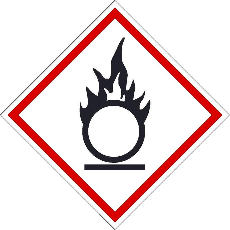 AccuformNMC GHS201AP GHS Label, Flame Over Circle, 2" x 2", Adhesive Backed Vinyl, 5/Pk