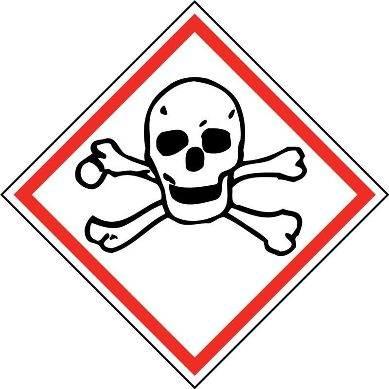 AccuformNMC GHS205AP GHS Label, Skull & Crossbones, 2" x 2", Adhesive Backed Vinyl, 5/Pk