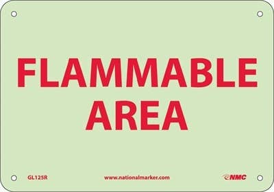 AccuformNMC GL125 Flammable Area Sign, 7" x 10"