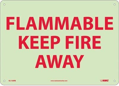 AccuformNMC GL126 Flammable Keep Fire Away Sign, 10" x 14"