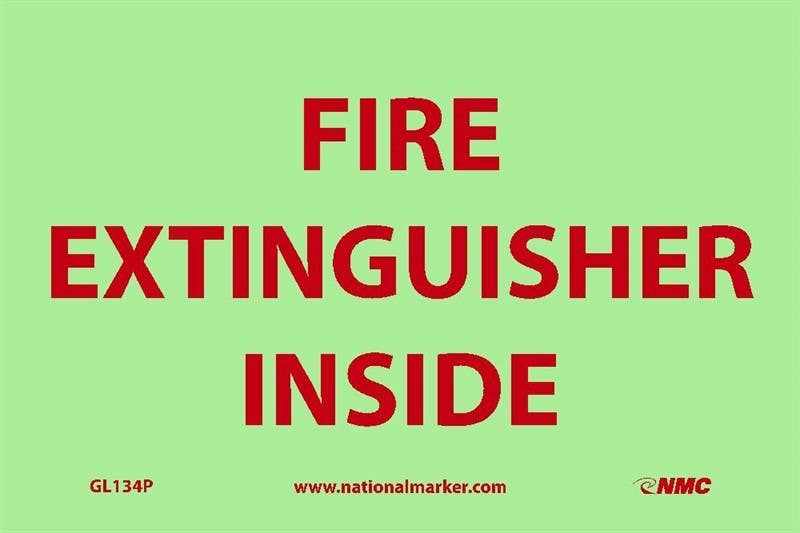 AccuformNMC MLFX Glow-In-The-Dark Safety Sign, Fire Extinguisher Inside