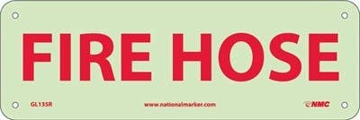 AccuformNMC MLFX510 Glow-In-The-Dark Safety Sign, Fire Hose, 7" x 14"