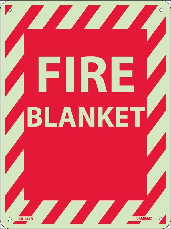 AccuformNMC GL147 Fire Blanket Sign, 12" x 9"