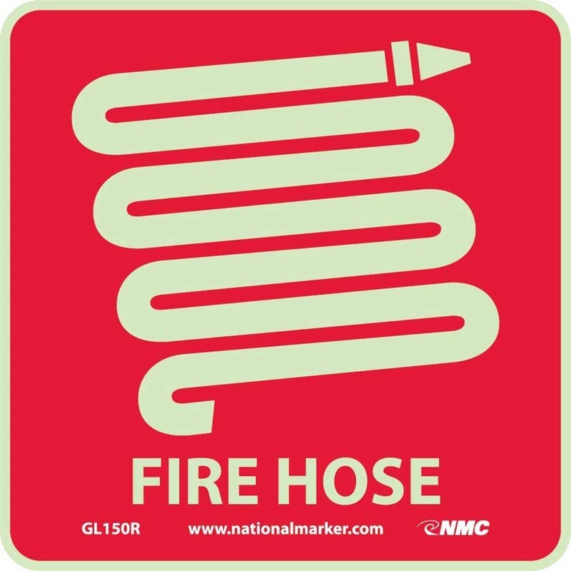 AccuformNMC GL150 Fire Hose Sign, 7" x 7"