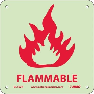 AccuformNMC GL152 Flammable Sign, 7" x 7"