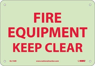 AccuformNMC MLFX514 Glow-In-The-Dark Safety Sign, Fire Equipment - Keep Clear, 10" x 14"