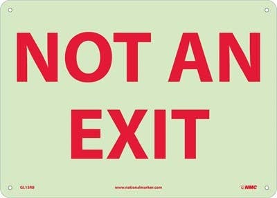 AccuformNMC MEXT Lumi-Glow Plus+ Sign, Not An Exit