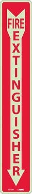 AccuformNMC GL173 Fire Extinguisher Sign, 24" x 4"
