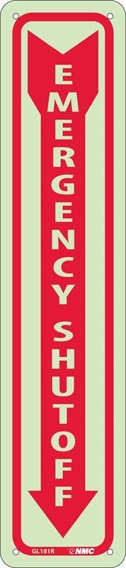 AccuformNMC MLFX582 Emergency Shut Off Sign, 24" x 4"