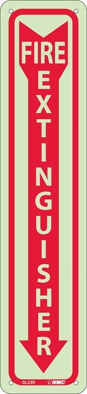 AccuformNMC GL23 Fire Extinguisher Sign, 18" x 4"