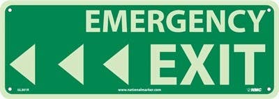 AccuformNMC GL301 Emergency Exit  Sign w/ Left Arrow, 5" x 14"