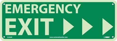 AccuformNMC GL302 Emergency Exit Sign w/ Right Arrow, 5" x 14"