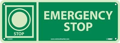 AccuformNMC GL305 Emergency Stop Sign, 5" x 14"