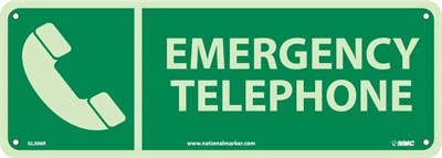 AccuformNMC GL306 Emergency Telephone Sign, 5" x 14"