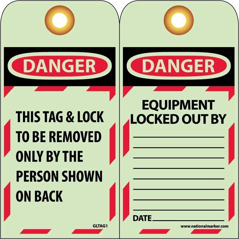 AccuformNMC GLTAG1 Danger This Tag & Lock To Be Removed Only By Tag, 6" x 3", Unrippable Vinyl, 10/Pk