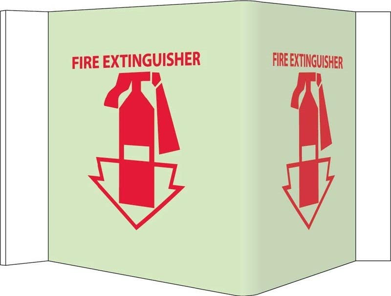 AccuformNMC PSP Glow Projection Sign, Fire Extinguisher, Lumi-Glow Plastic