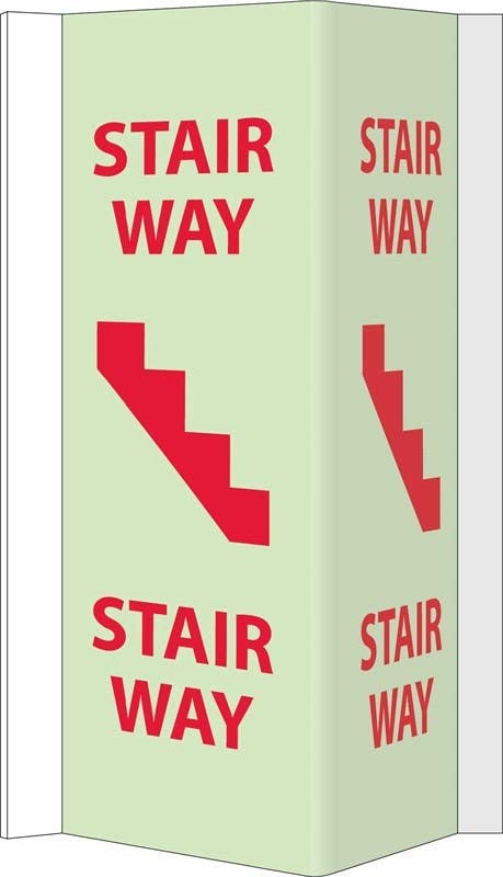 AccuformNMC PSP Glow-In-The-Dark Projection Safety Sign, Stair Way (Graphic), 24" x 4" Panel